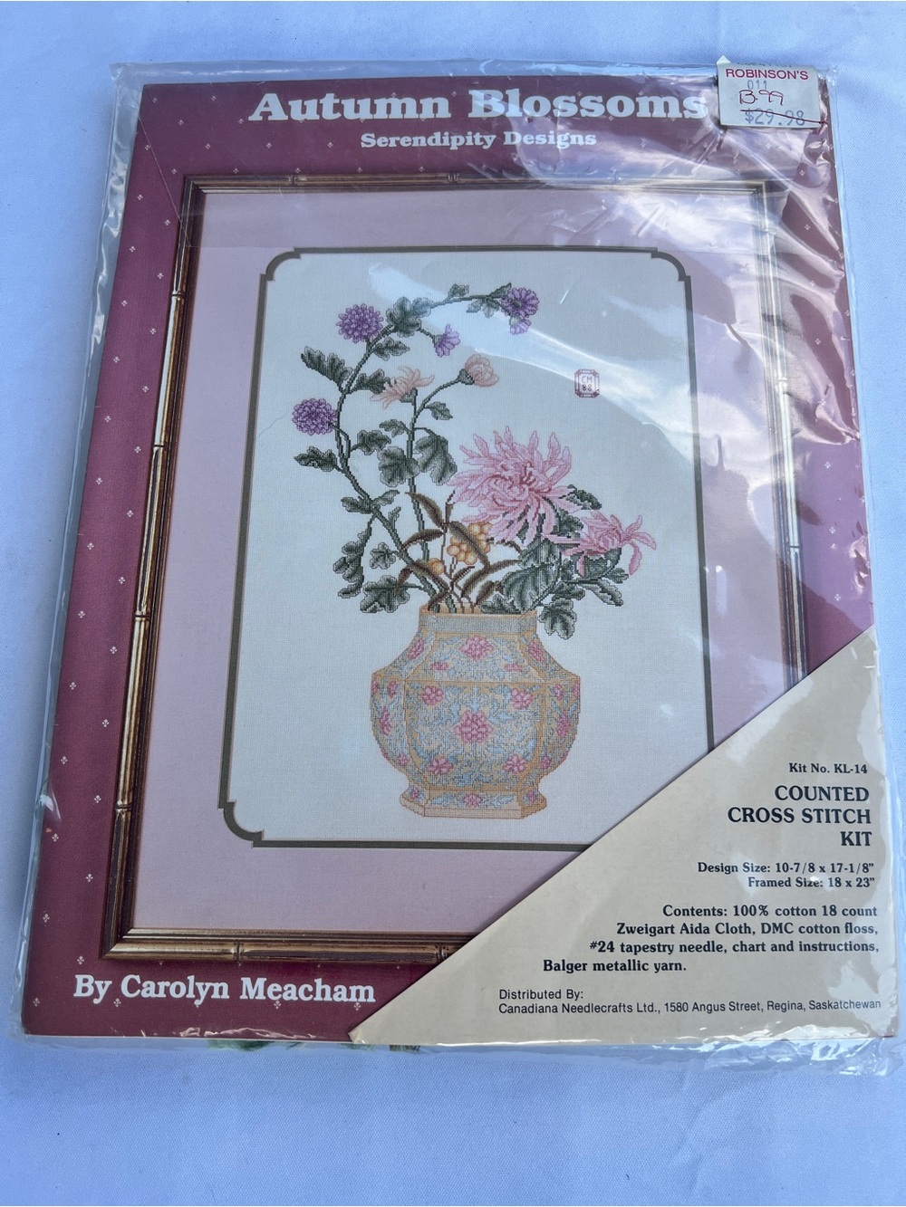 Vintage Serendipity Designs Autumn Blossoms Cross Stitch Kit KL-14